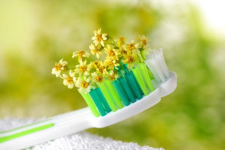 Toothbrush with tiny flowers